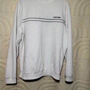Calvin Klein White Crewneck with Black Accents